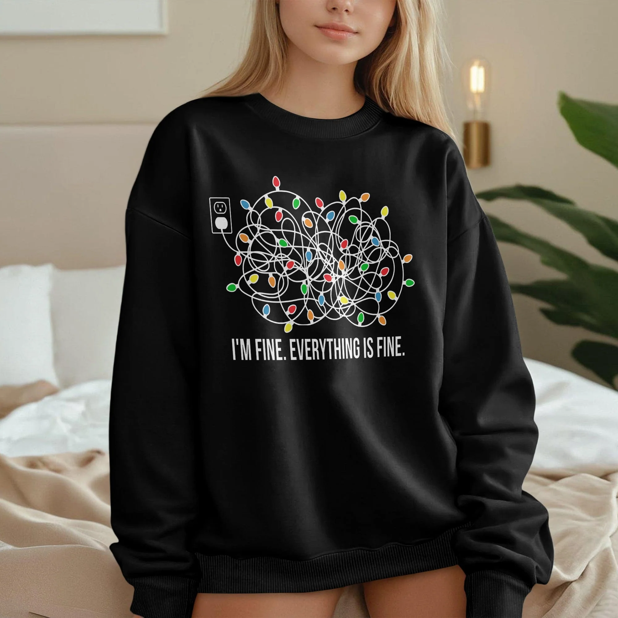 I'm Fine Everything Is Fine Sweatshirt HO82 893332 - Image 2