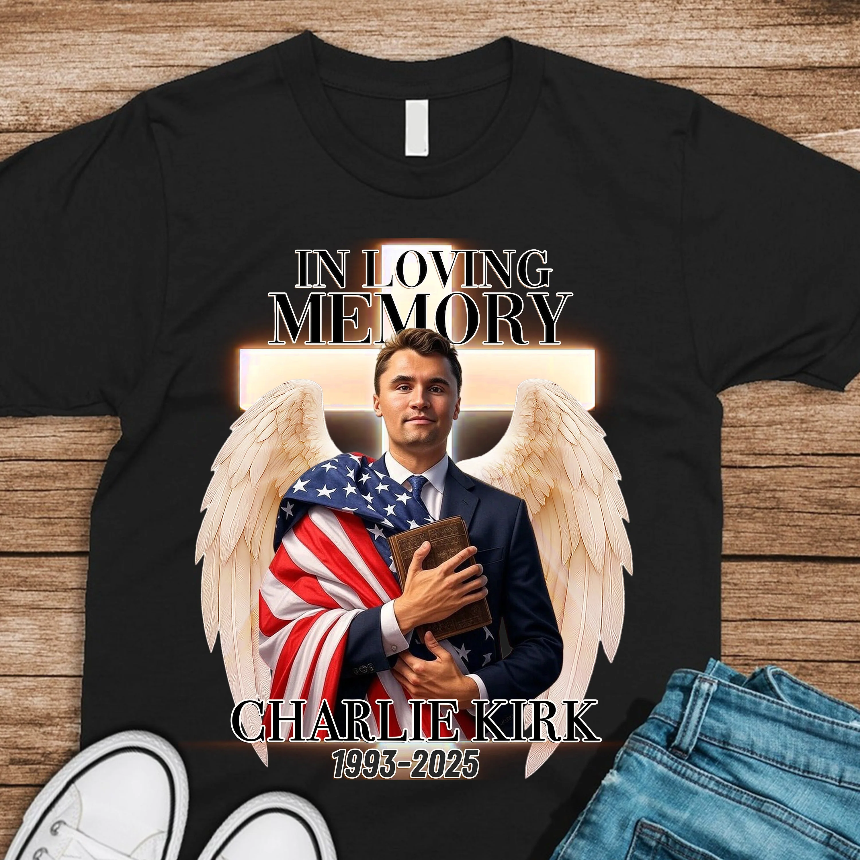 In Loving Memory Of Charlie Kirk Dark Shirt HO82 65776 - Image 6