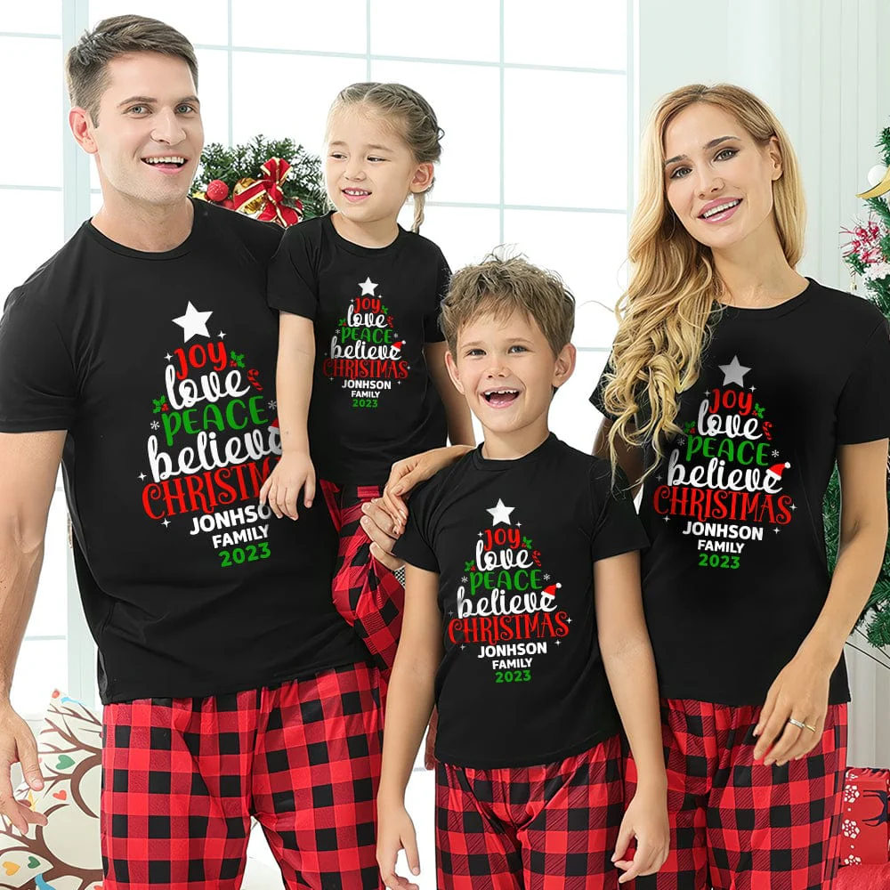 Joy Love Peace Believe Christmas Family Tees Personalized Gift N304 889940
