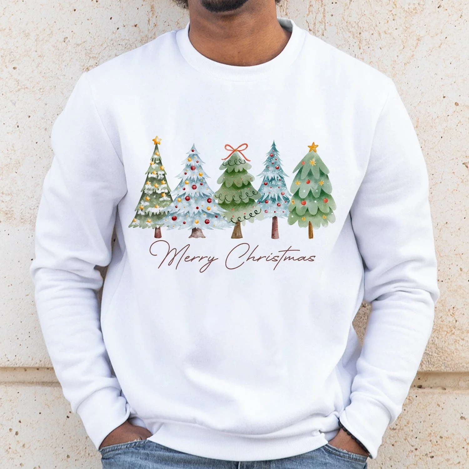 Merry Christmas Trees Christmas Sweatshirt HO82 893204 - Image 2