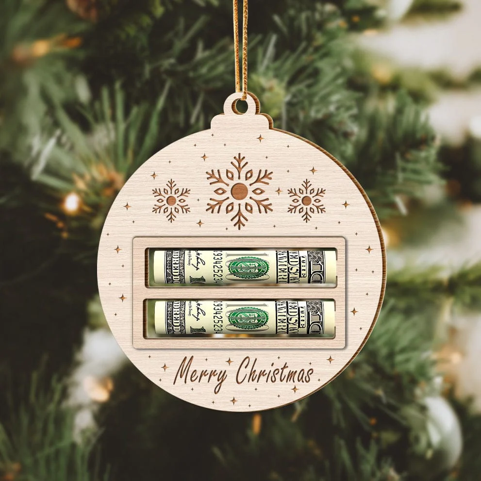 Merry Christmas Wood Money Holder Ornament HO82 893124 - Image 5
