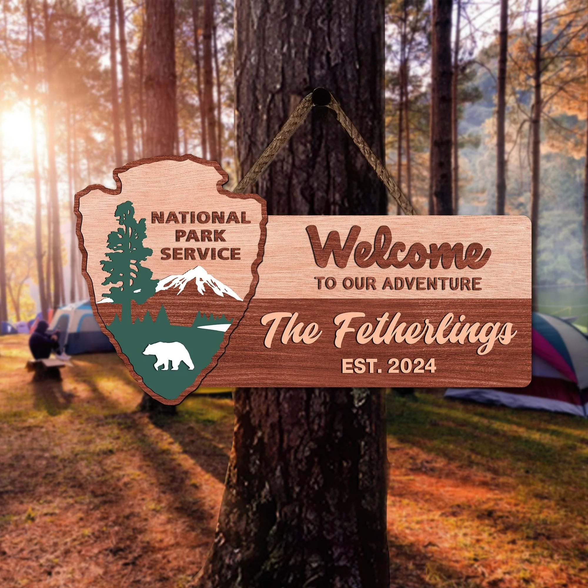 National Park Welcome To Our Adventure Sign Personalized Gift T368 890144