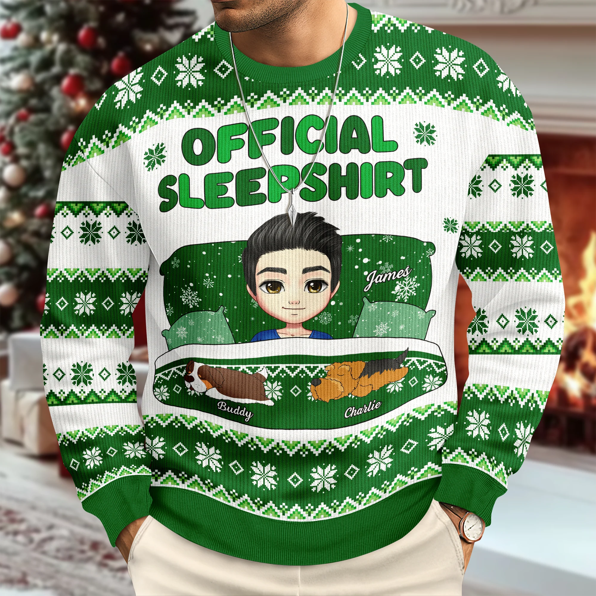Official Sleepshirt Funny Family Ugly Sweater Personalized Gift For Dog Lovers HO82 900182 - Image 2