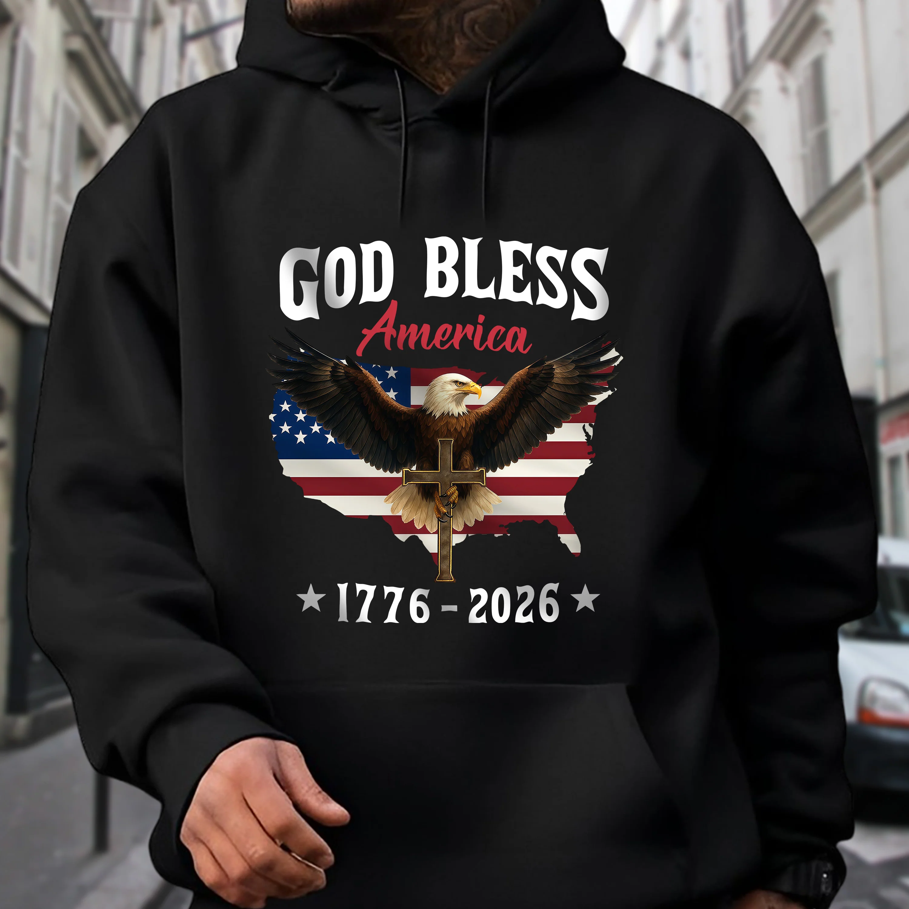 Patriotic 250th Anniversary God Bless America Eagle 1776–2026 Dark Shirt HO82 900994 - Image 7