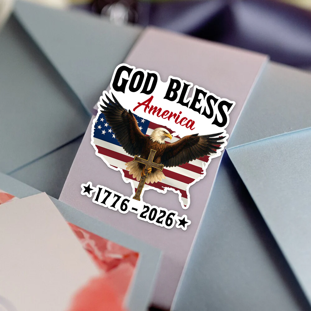 Patriotic 250th Anniversary God Bless America Eagle 1776–2026 Roll Sticker HO82 901000 - Image 4