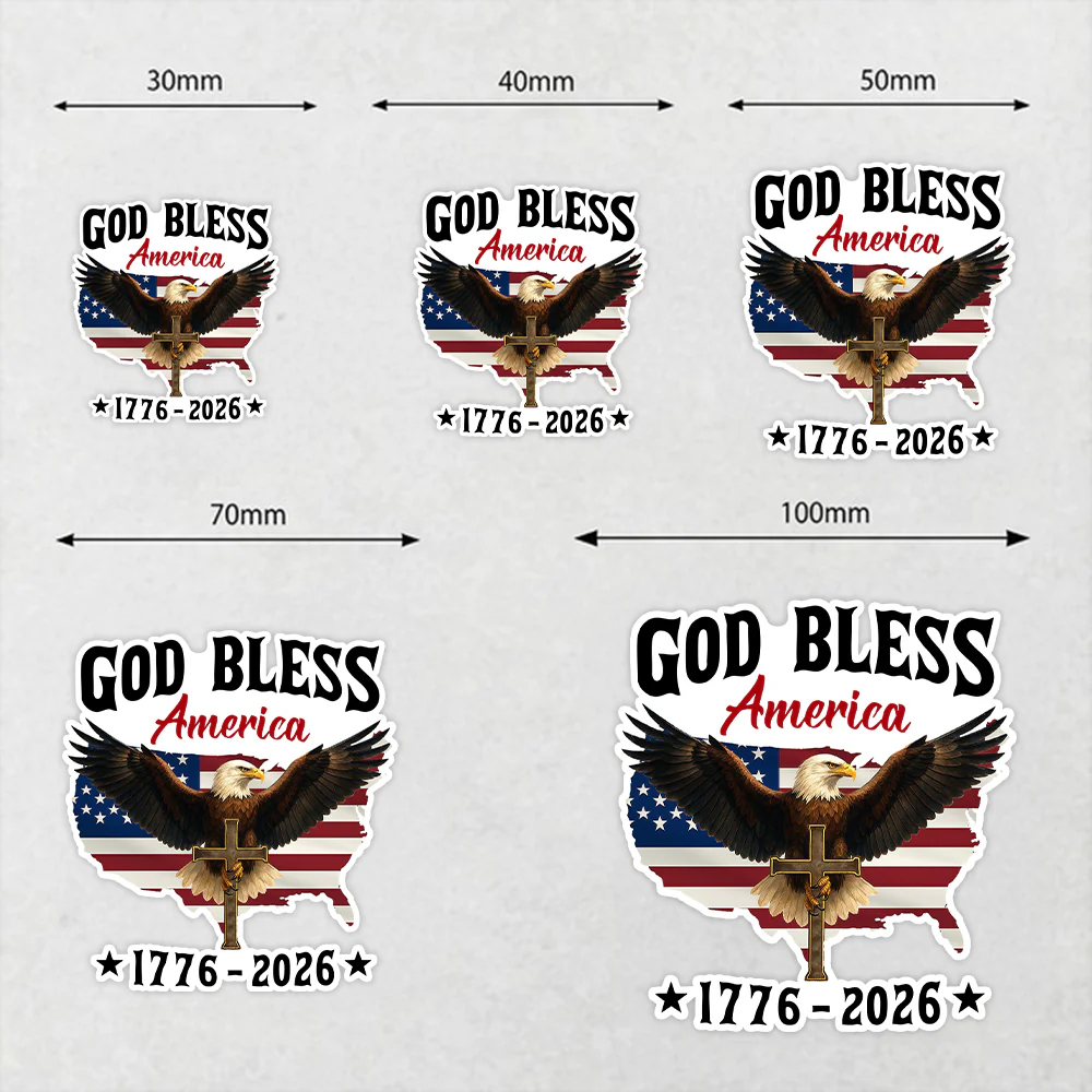 Patriotic 250th Anniversary God Bless America Eagle 1776–2026 Roll Sticker HO82 901000 - Image 5
