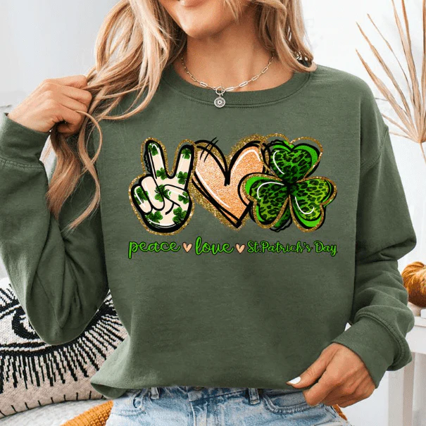 Peace Love St. Patrick's Day Irish Shirt HO82 893406 - Image 10