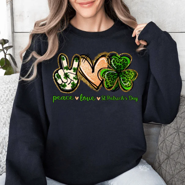 Peace Love St. Patrick's Day Irish Shirt HO82 893406 - Image 8