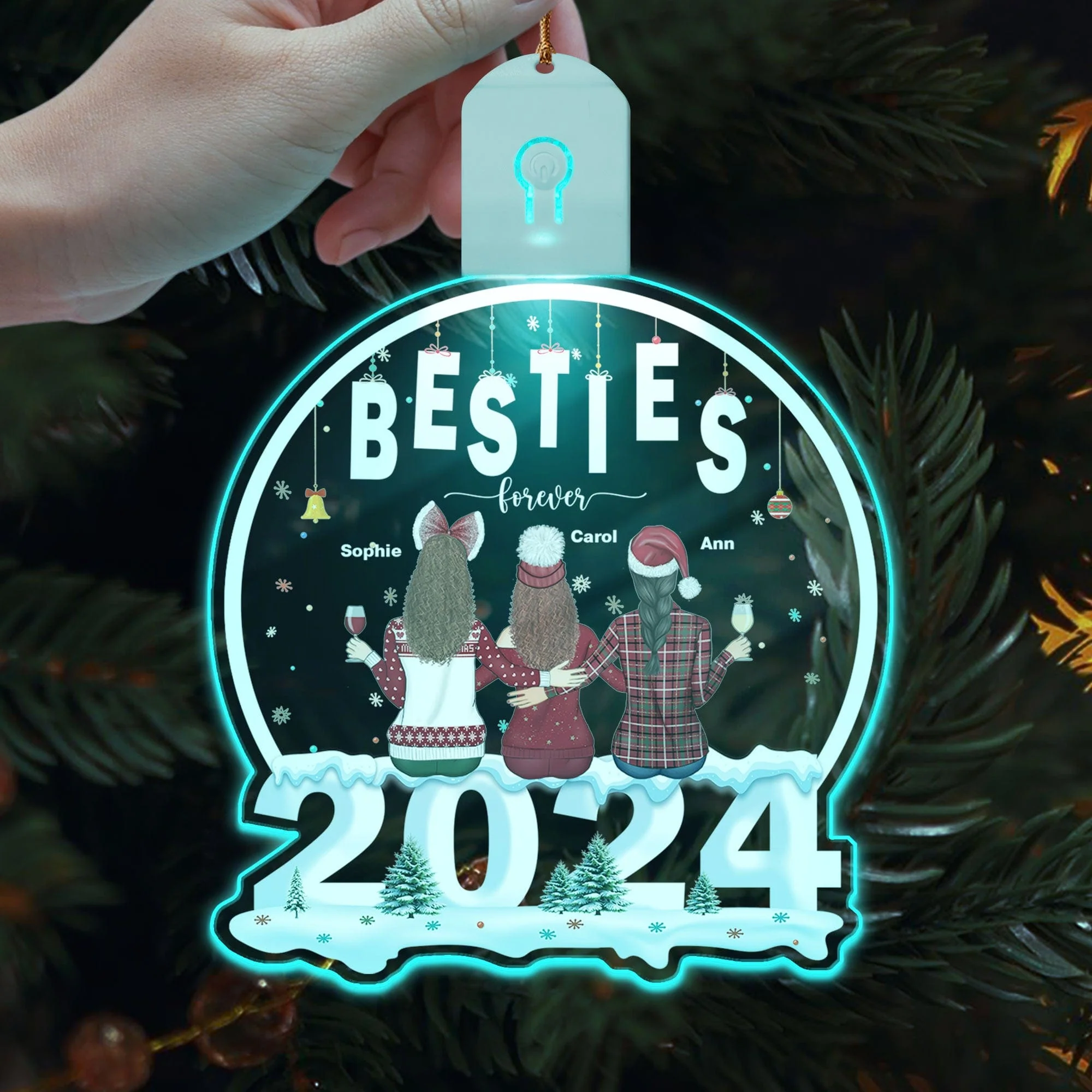 Personalized 2024 Besties Forever Led Acrylic Ornament For Besties HO82 893272 - Image 2