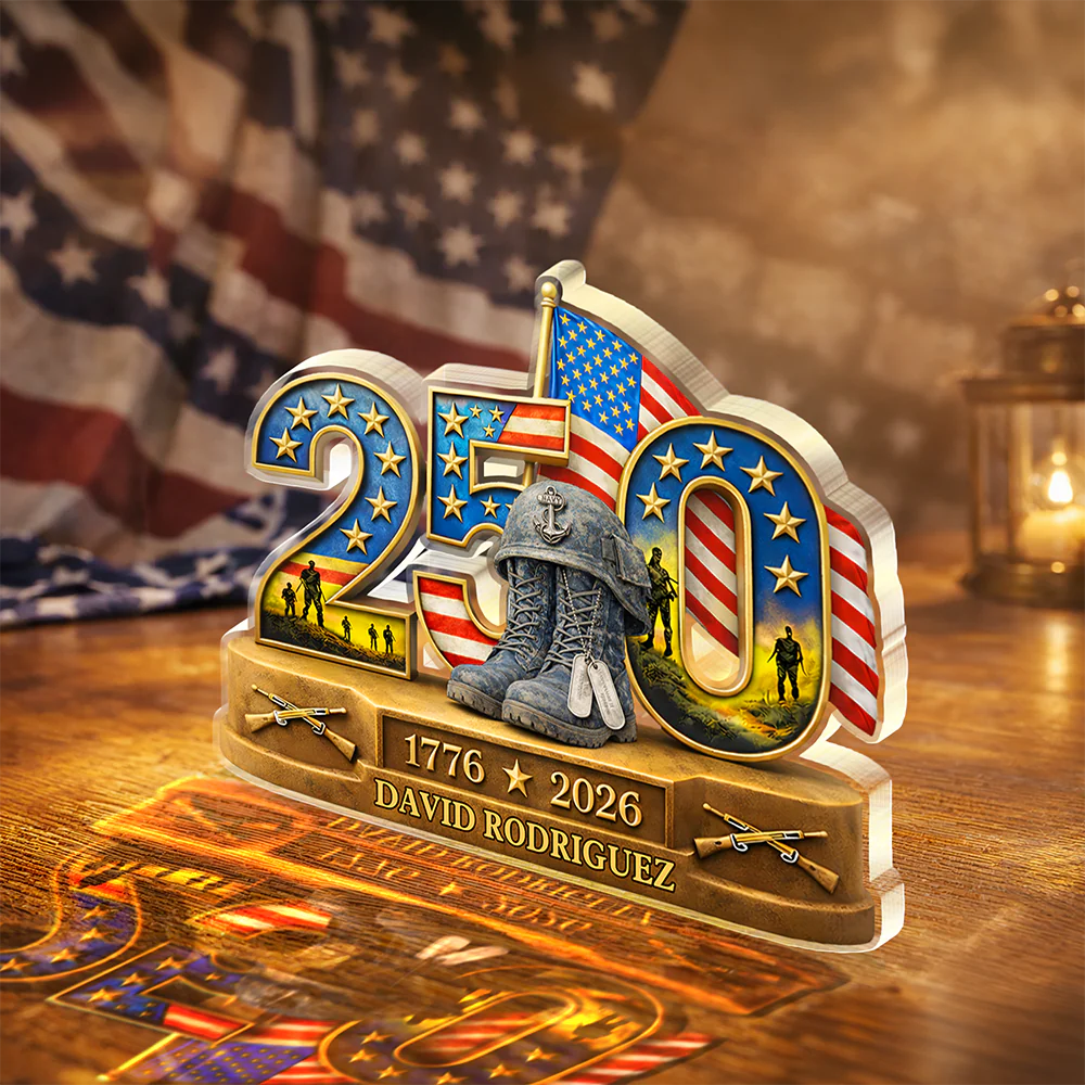Personalized 250 Years Of Freedom 1776–2026 American Independence Acrylic Block Plaque - Veteran Gift, Patriotic Military Memorial Decor HO82 901890 - Image 5
