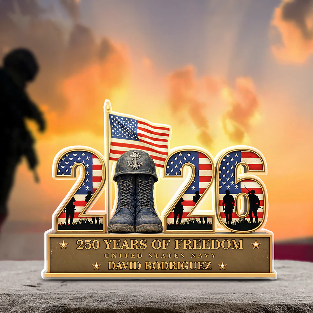 Personalized 250 Years Of Freedom 1776–2026 American Veteran Guardian Angel Acrylic Block Plaque - Veteran Gift, Patriotic Military Memorial Decor HO82 901894 - Image 2