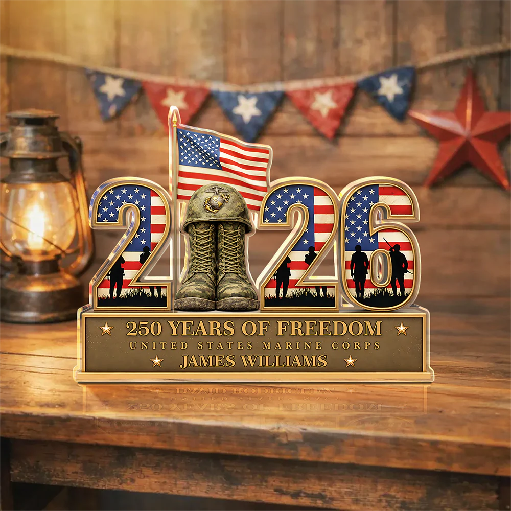 Personalized 250 Years Of Freedom 1776–2026 American Veteran Guardian Angel Acrylic Block Plaque - Veteran Gift, Patriotic Military Memorial Decor HO82 901894 - Image 3