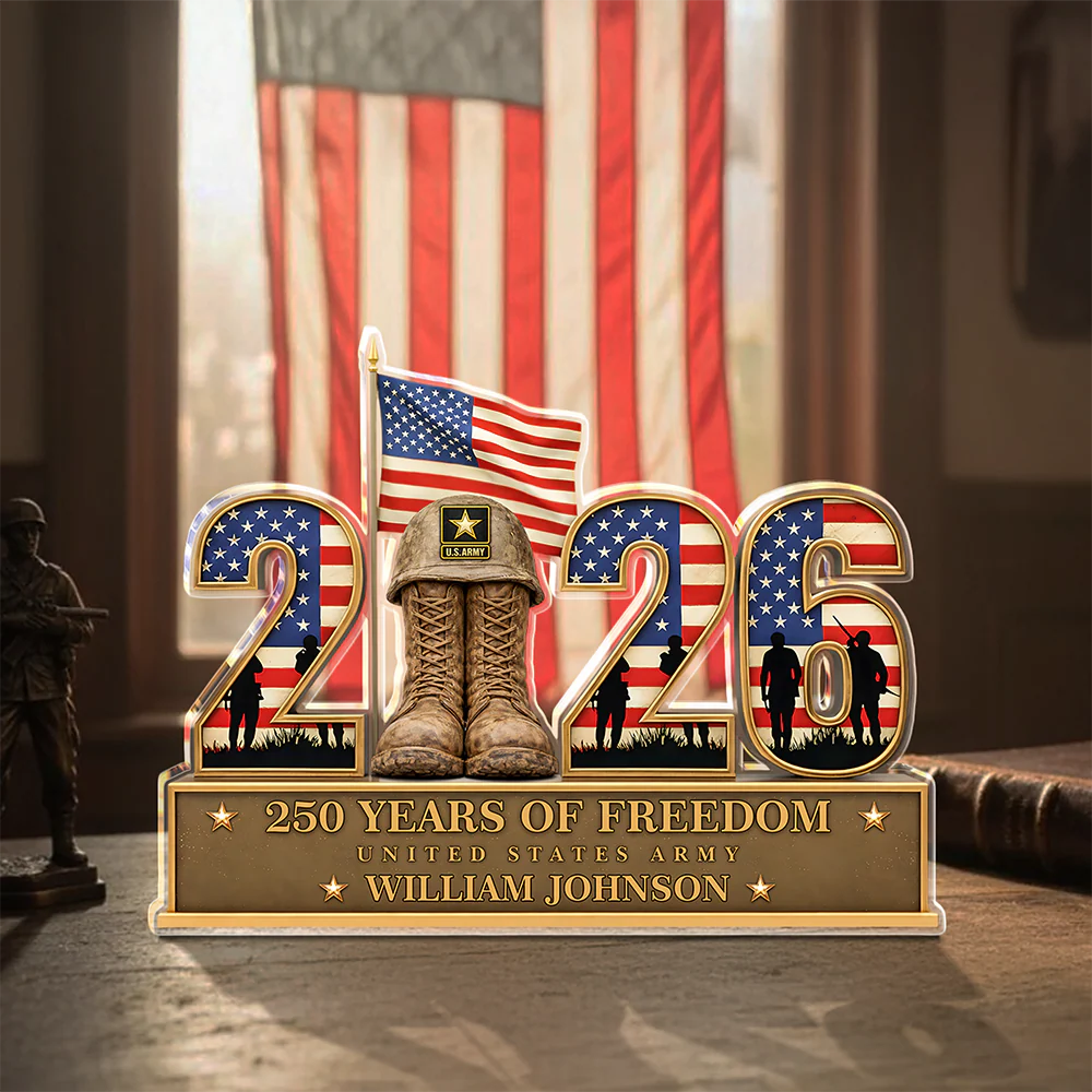 Personalized 250 Years Of Freedom 1776–2026 American Veteran Guardian Angel Acrylic Block Plaque - Veteran Gift, Patriotic Military Memorial Decor HO82 901894 - Image 4