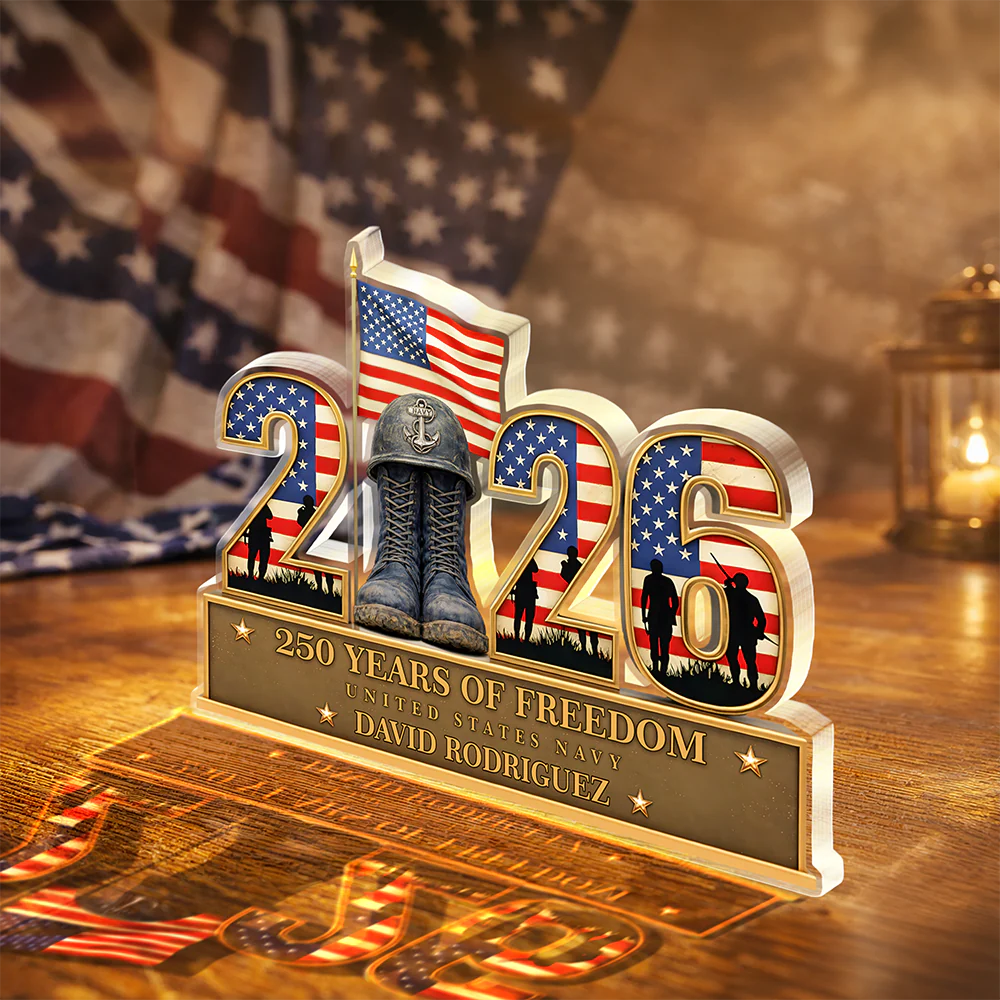 Personalized 250 Years Of Freedom 1776–2026 American Veteran Guardian Angel Acrylic Block Plaque - Veteran Gift, Patriotic Military Memorial Decor HO82 901894 - Image 5