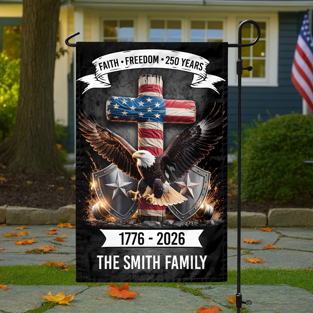 Personalized 250 Years of Freedom, 1776 - 2026 Eagle Patriotic Garden Flag HO82 901280 - Image 4