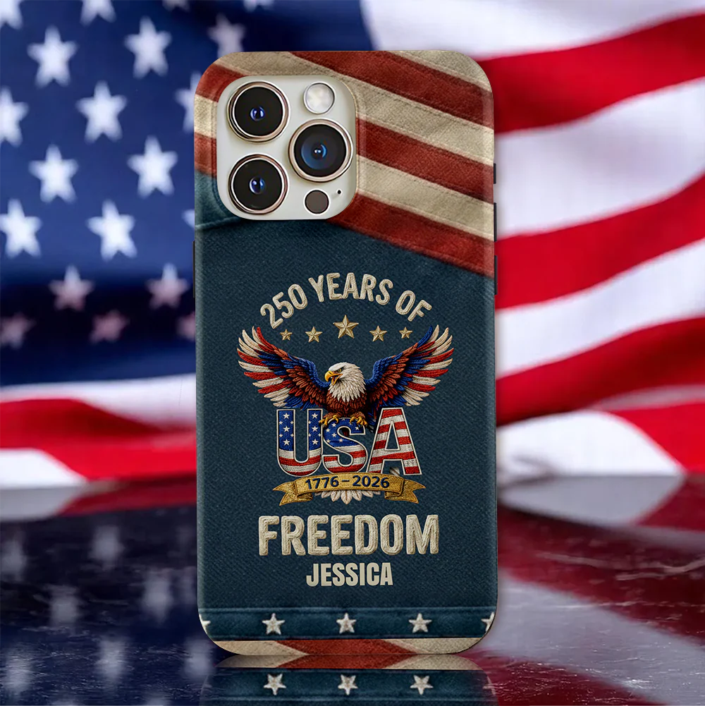 Personalized 250th Anniversary USA Patriotic Faux Pattern Phone Case HO82 901300 - Image 2