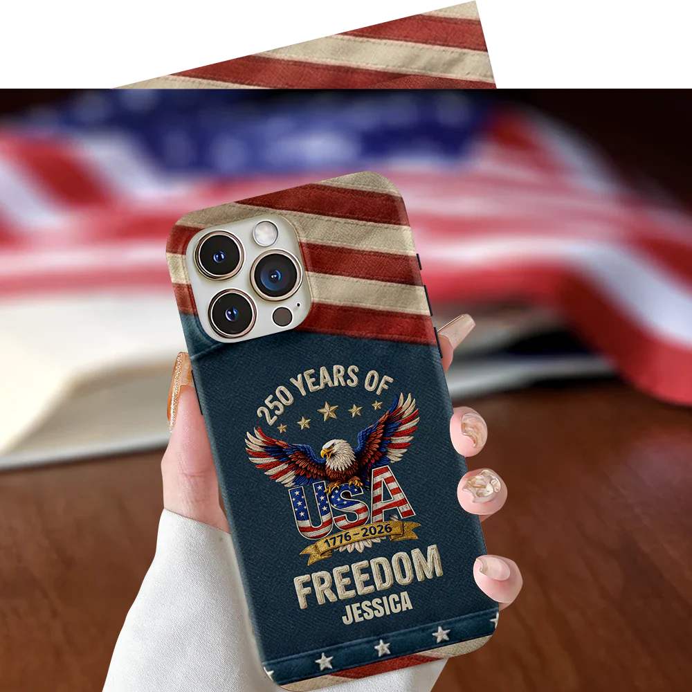 Personalized 250th Anniversary USA Patriotic Faux Pattern Phone Case HO82 901300 - Image 4
