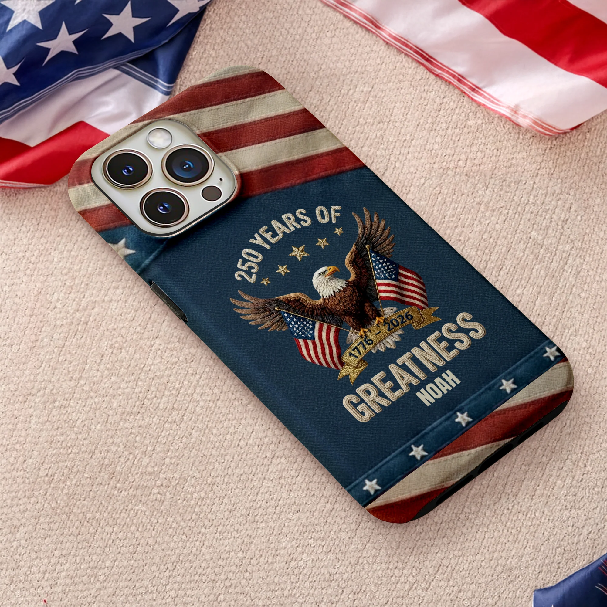 Personalized 250th Anniversary USA Patriotic Faux Pattern Phone Case HO82 901300 - Image 7
