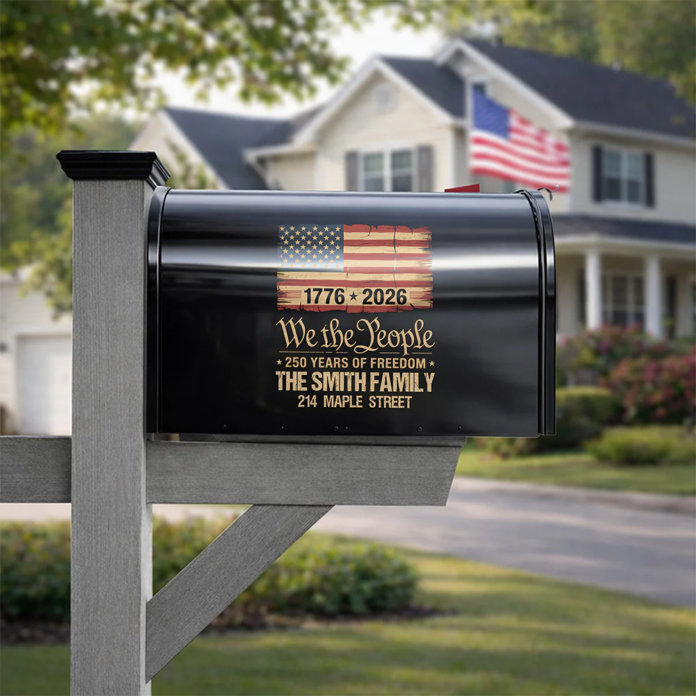 Personalized America 250th Birthday US Flag 250 Years We The People Mailbox Decal HO82 901028 - Image 4