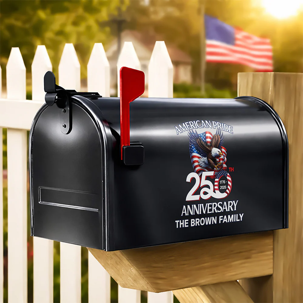 Personalized American Pride Patriotic 250th Anniversary Eagle 1776–2026 Mailbox Decal HO82 901016 - Image 2