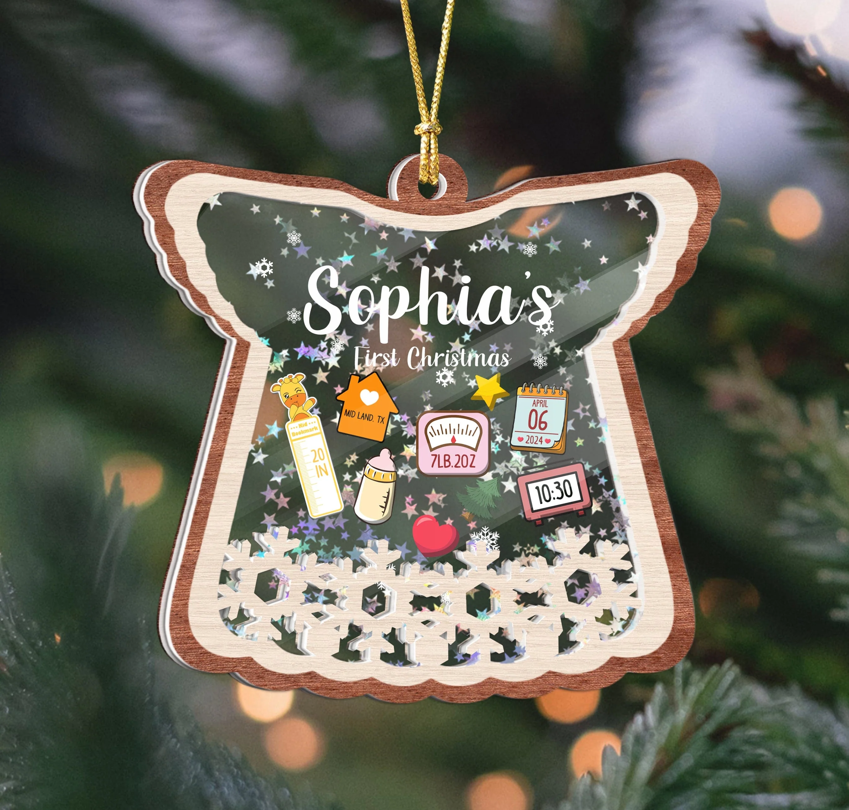 Personalized Baby's First Christmas Shaker Ornament Christmas Gift HO82 893194 - Image 2