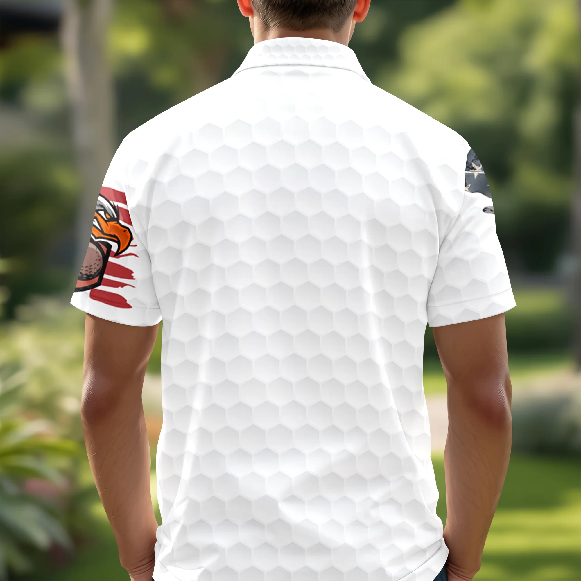 Personalized Bald Eagles American Flag Polo Shirt, Gift For Golf HO82 900824 - Image 7