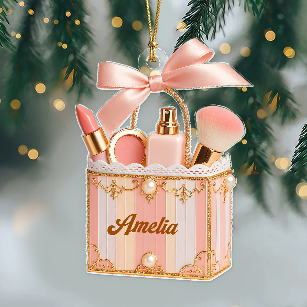 Personalized Beauty Brush Christmas Acrylic Ornament Gift For Makeup Lovers HO82 900558 - Image 4