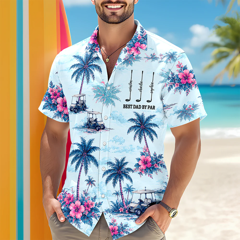 Personalized Best Dad By Par Hawaii Shirt - Gift For Dad, Golf Lovers HO82 902436 - Image 7