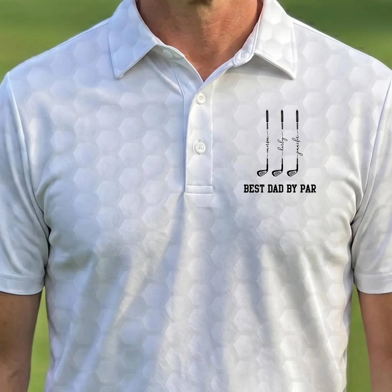 Personalized Best Dad By Par Polo Shirt - Gift For Papa, Grandpa, Golf Lovers, Husband HO82 902360 - Image 2