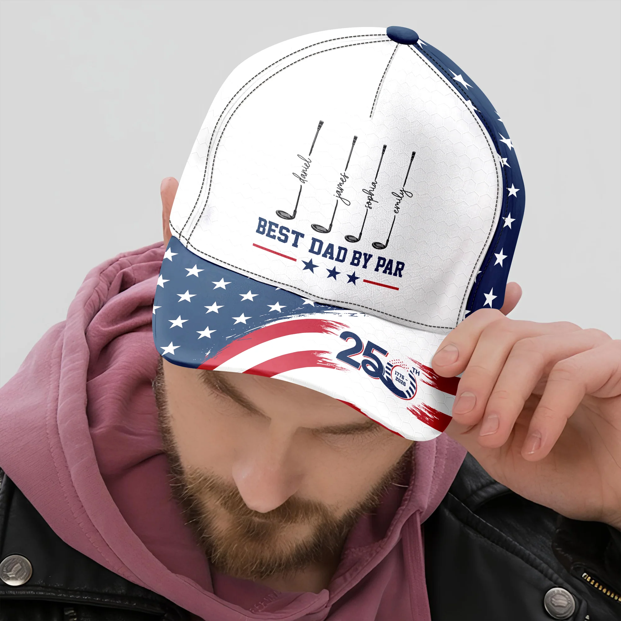 Personalized Best Dad By Par With US 250 Anniversary Classic Cap HO82 902374 - Image 4