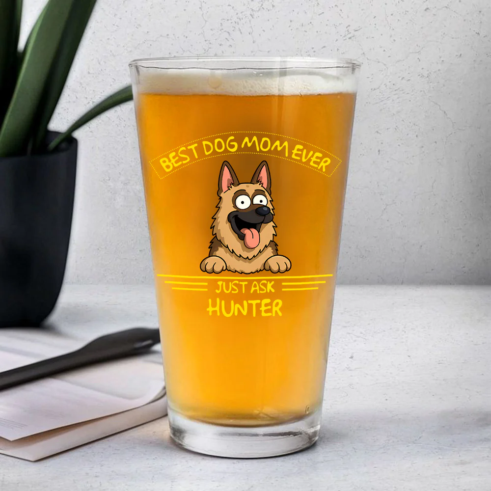 Personalized Best Dog Dad/Mom Ever Beer Glass Gift For Dog Lovers HO82 893726 - Image 5