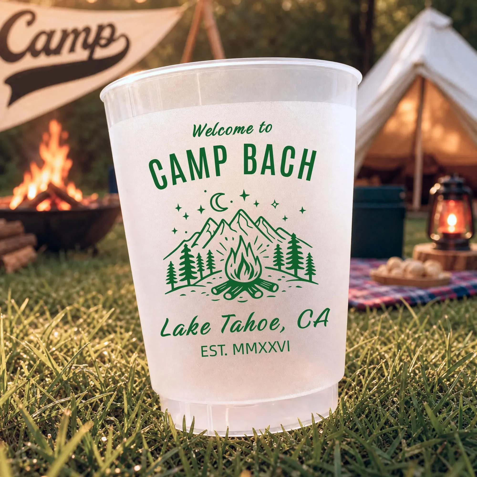 Personalized Camp Bach Bachelorette Cups, Lake Tahoe Bach Party Favors HO82 903062 - Image 2