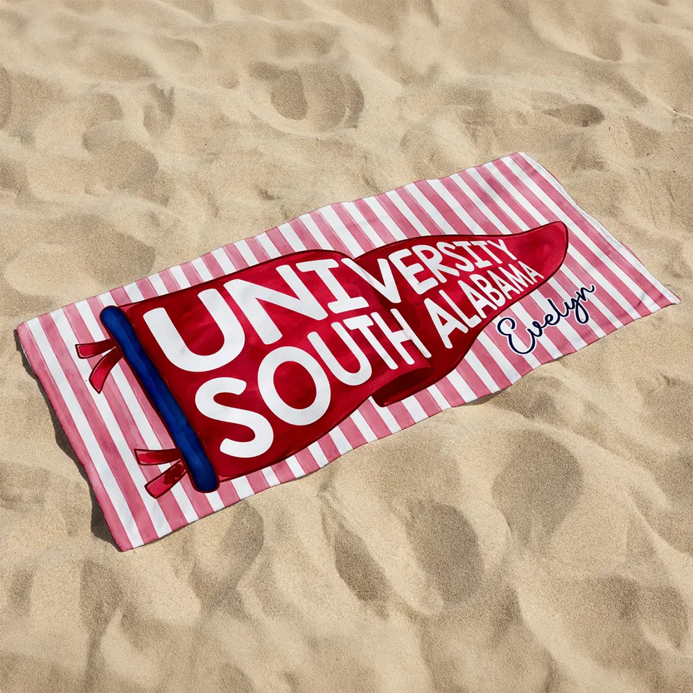 Personalized College Pennant Spirit Beach Towel – Graduation Gift HO82 902152 - Image 6