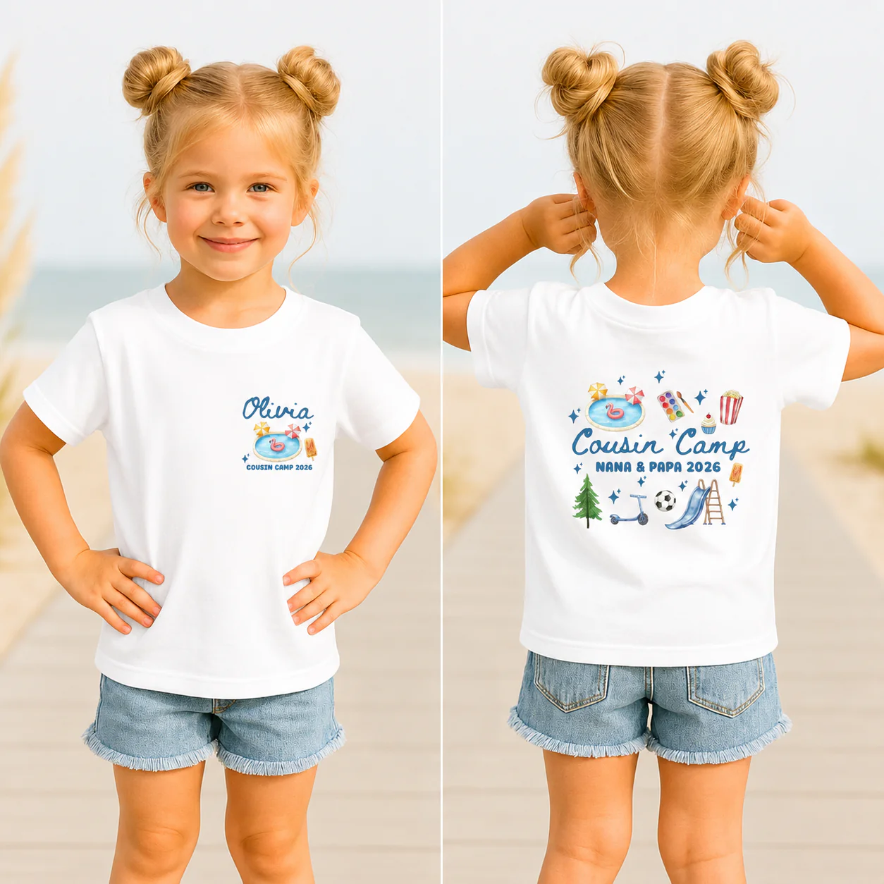 Personalized Cousin Camp Matching Back & Front Kid Shirt - Gift for Children, Summer, Birthday Gift HO82 903060