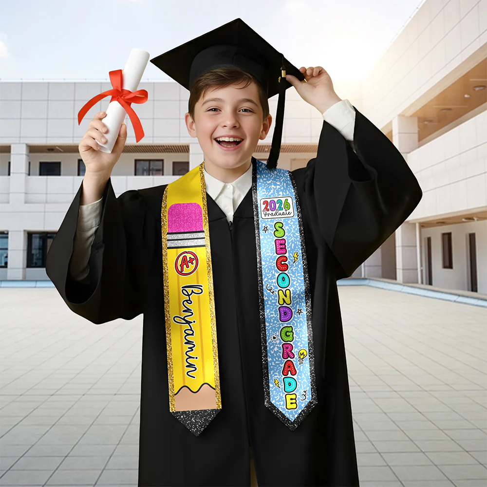 Personalized Cute Pencil 2026 Graduation Kid Stole HO82 901632 - Image 4