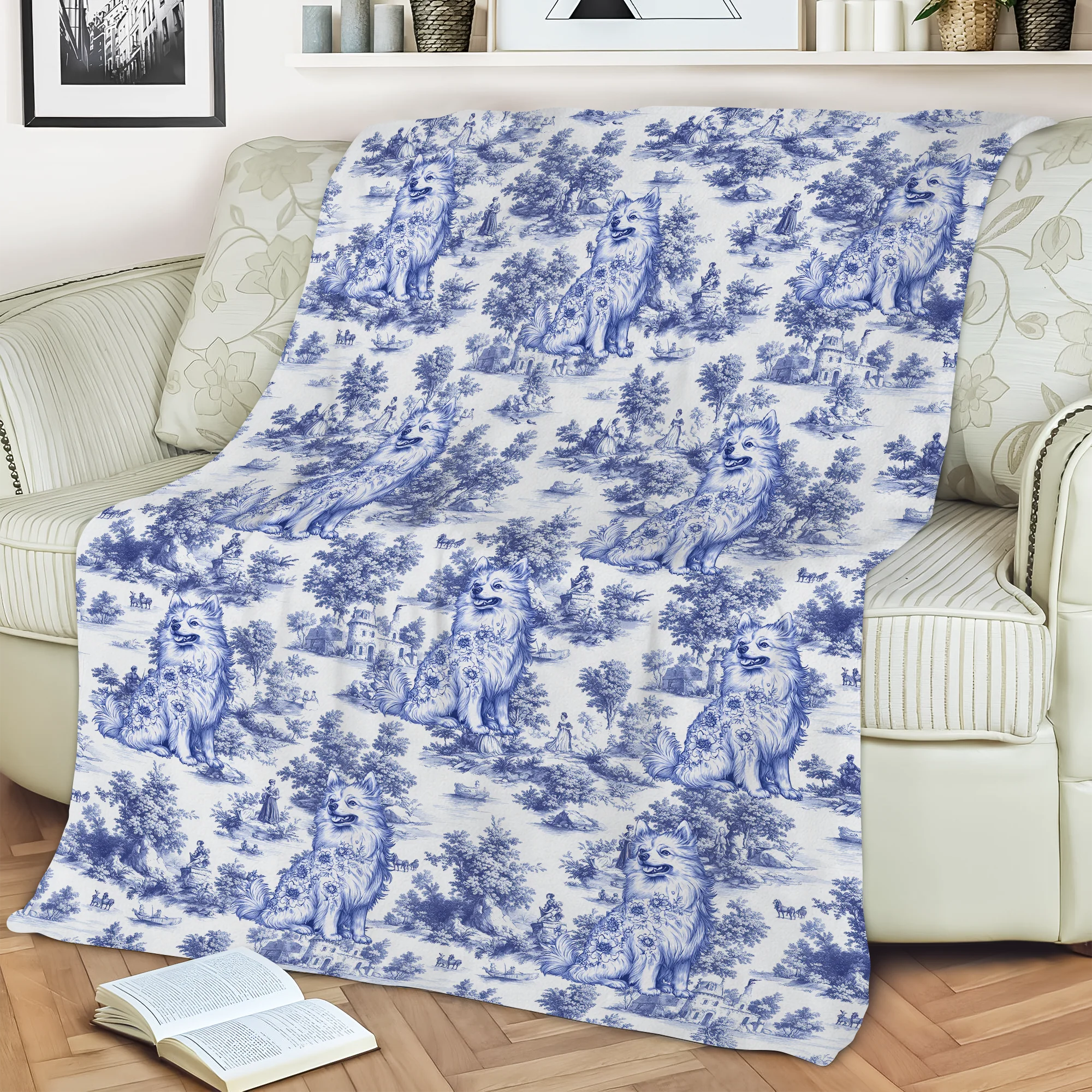 Personalized Dog Toile De Jouy Blanket For Dog Lovers HO82 894180 - Image 6