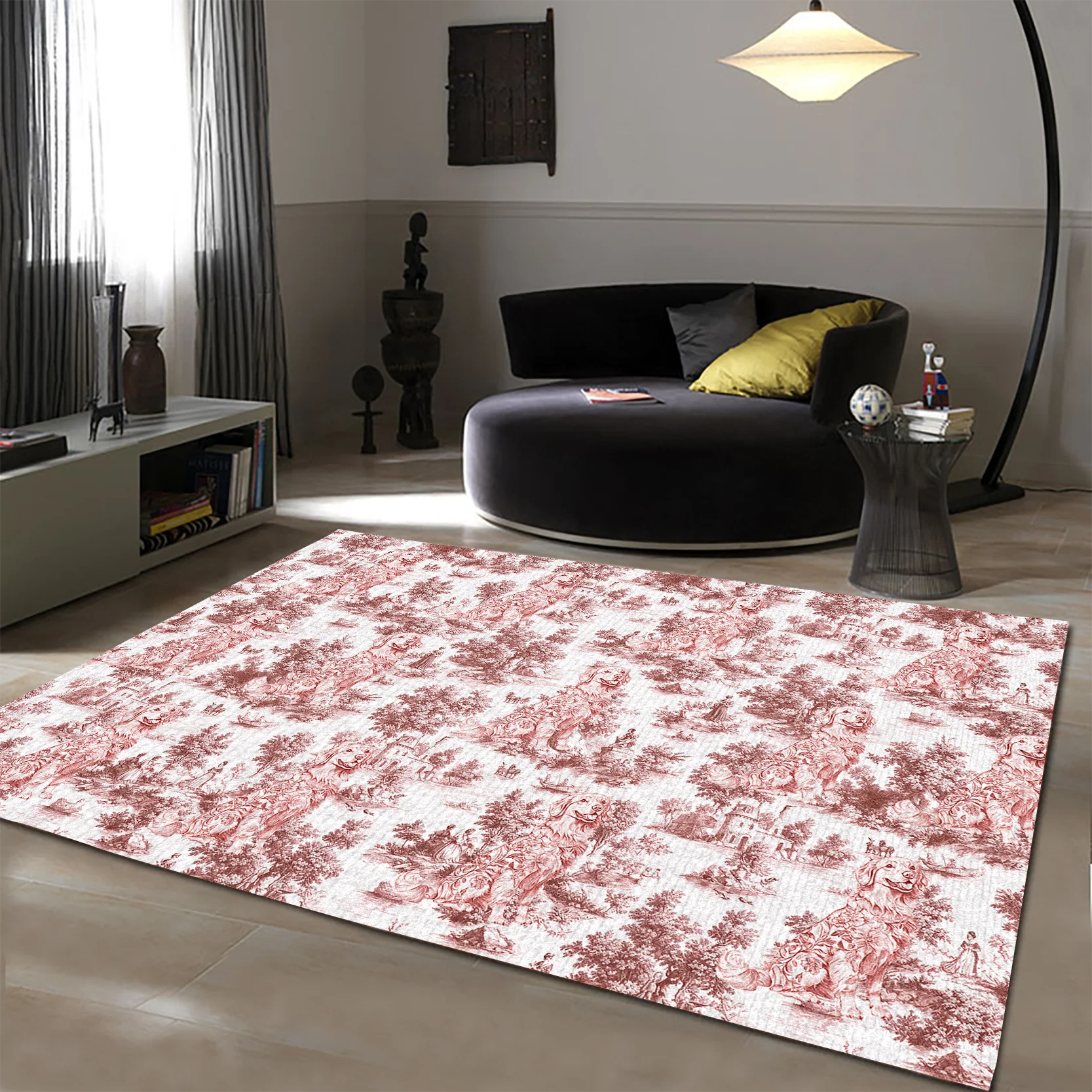 Personalized Dog Toile De Jouy Rug Gift For Dog Lovers HO82 894182 - Image 4