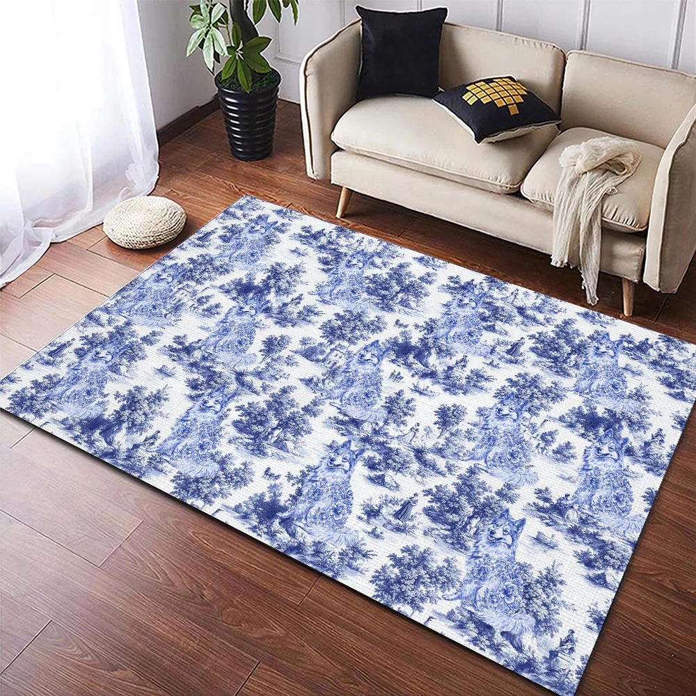 Personalized Dog Toile De Jouy Rug Gift For Dog Lovers HO82 894182 - Image 5