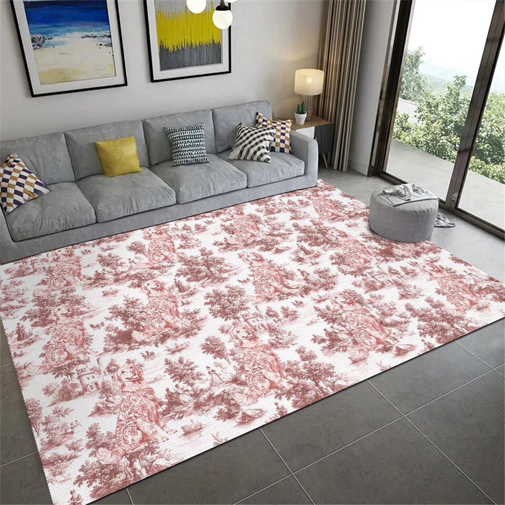 Personalized Dog Toile De Jouy Rug Gift For Dog Lovers HO82 894182 - Image 7