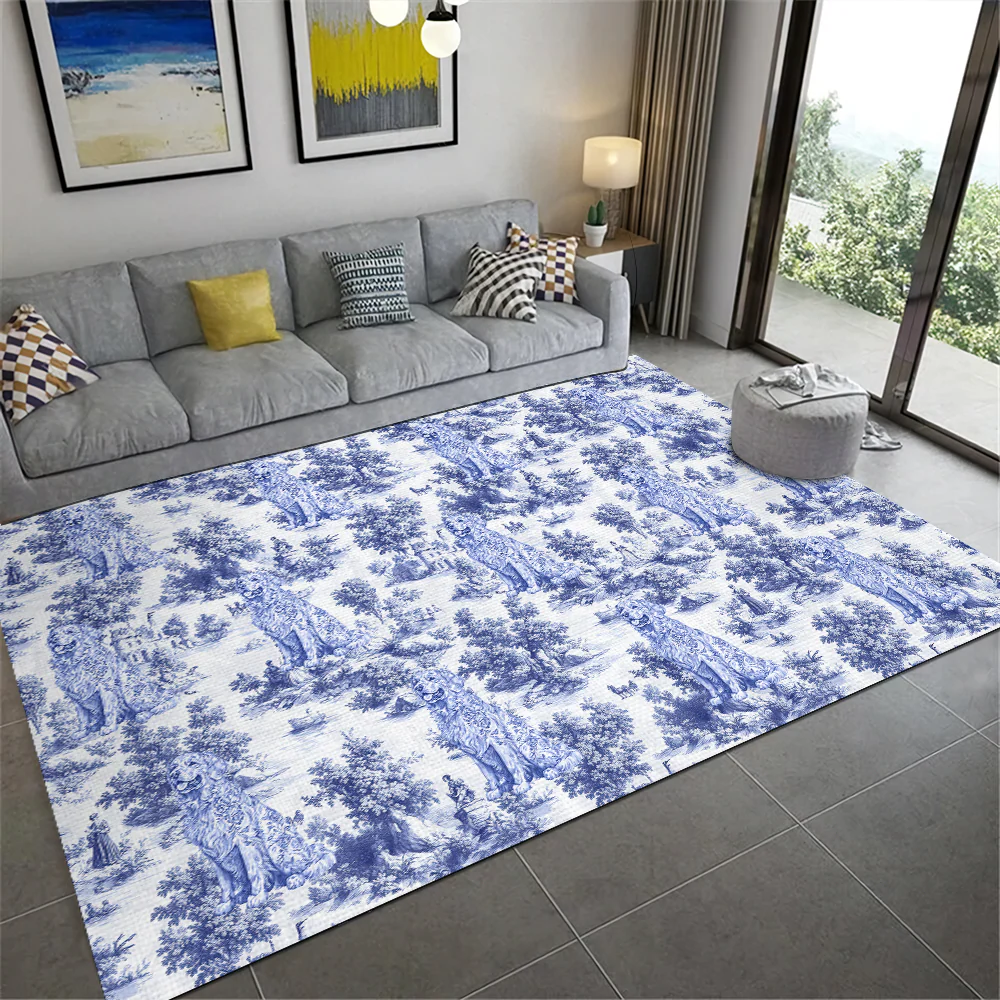 Personalized Dog Toile De Jouy Rug Gift For Dog Lovers HO82 894182 - Image 8