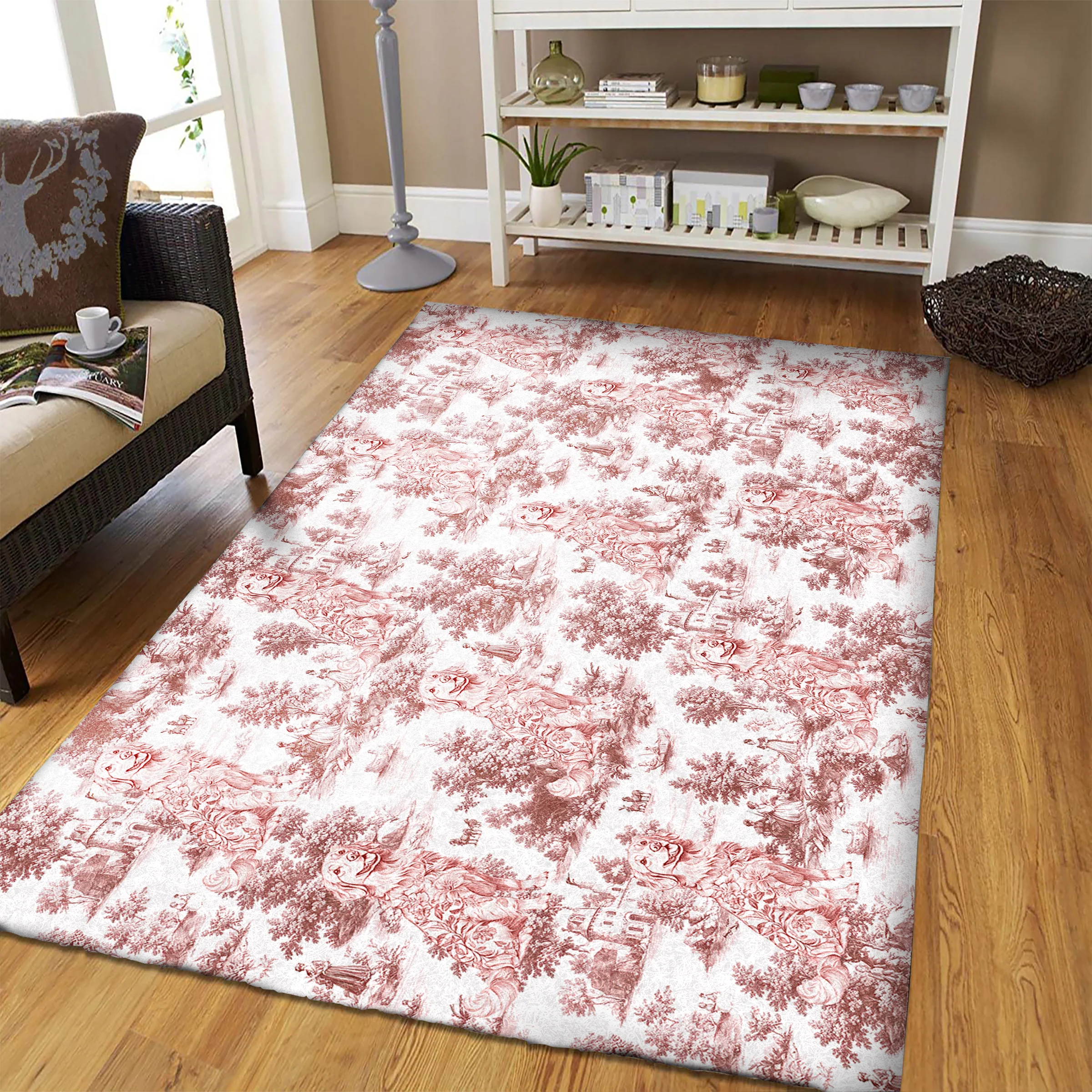 Personalized Dog Toile De Jouy Rug Gift For Dog Lovers HO82 894182 - Image 9