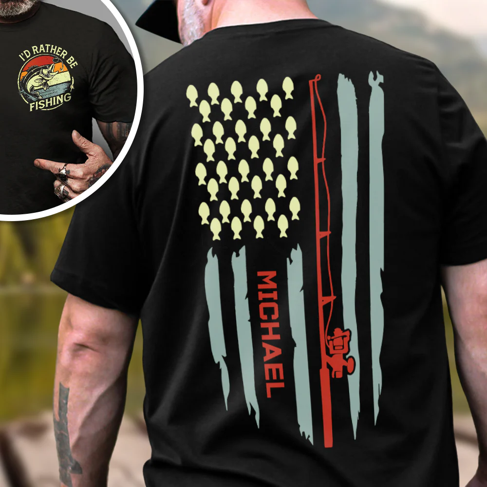 Personalized Fishing Back & Front Shirt, Birthday Fathers Day Gift For Dad, Men, Husband, Him HO82 900904 - Image 4