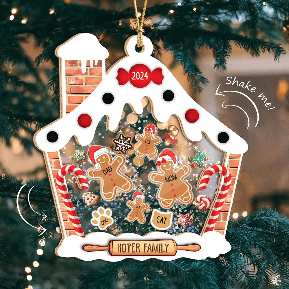 Personalized Gingerbread House Family Shaker Ornament Christmas Gift HO82 893188 - Image 5