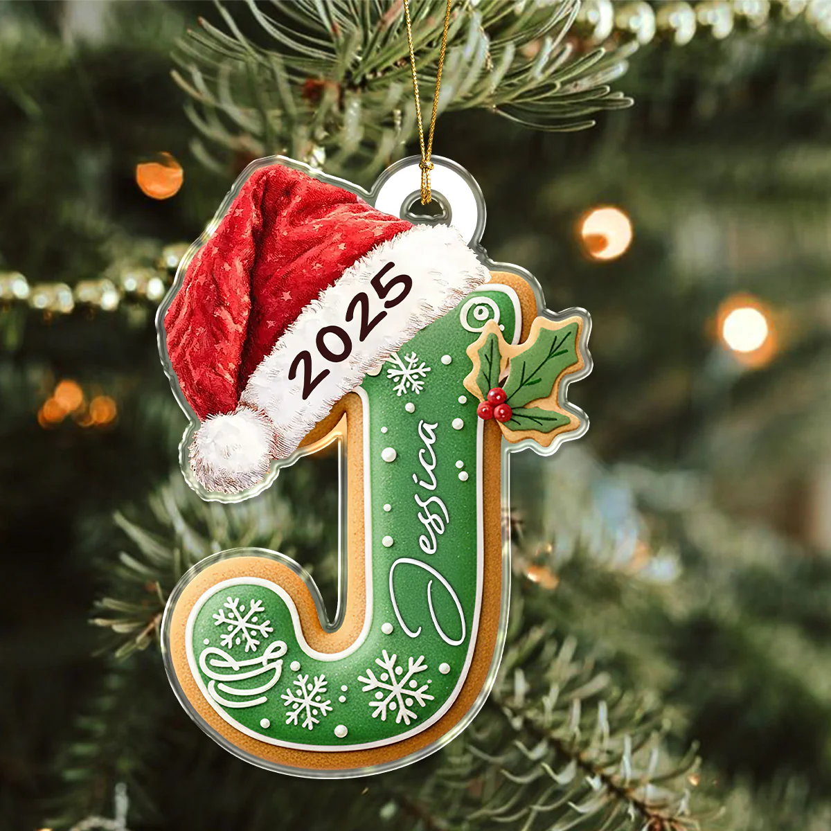 Personalized Gingerbread Letter Acrylic Ornament Gift For Mom, Dad, Brother, Sister, Kids HO82 900706 - Image 3
