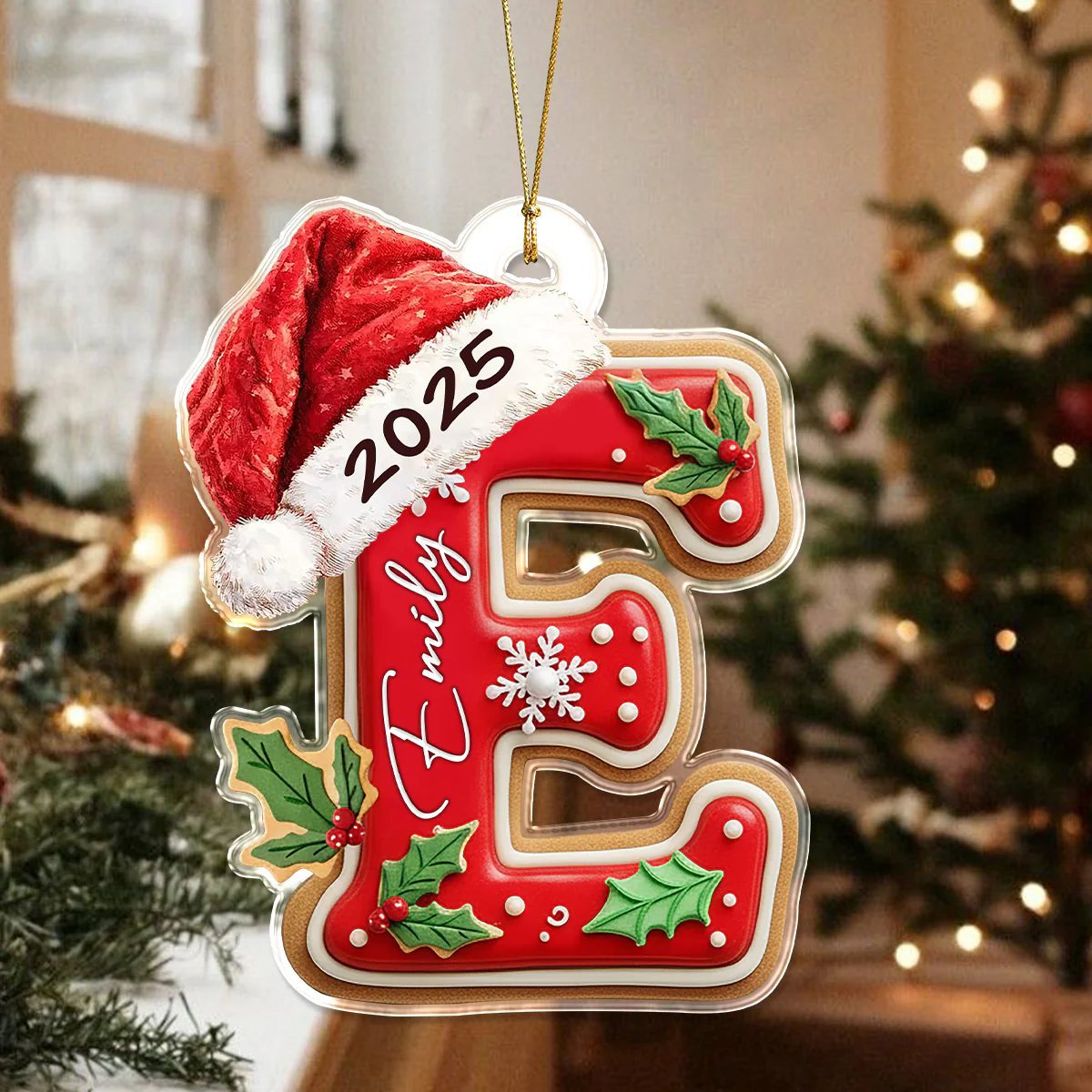 Personalized Gingerbread Letter Acrylic Ornament Gift For Mom, Dad, Brother, Sister, Kids HO82 900706 - Image 4