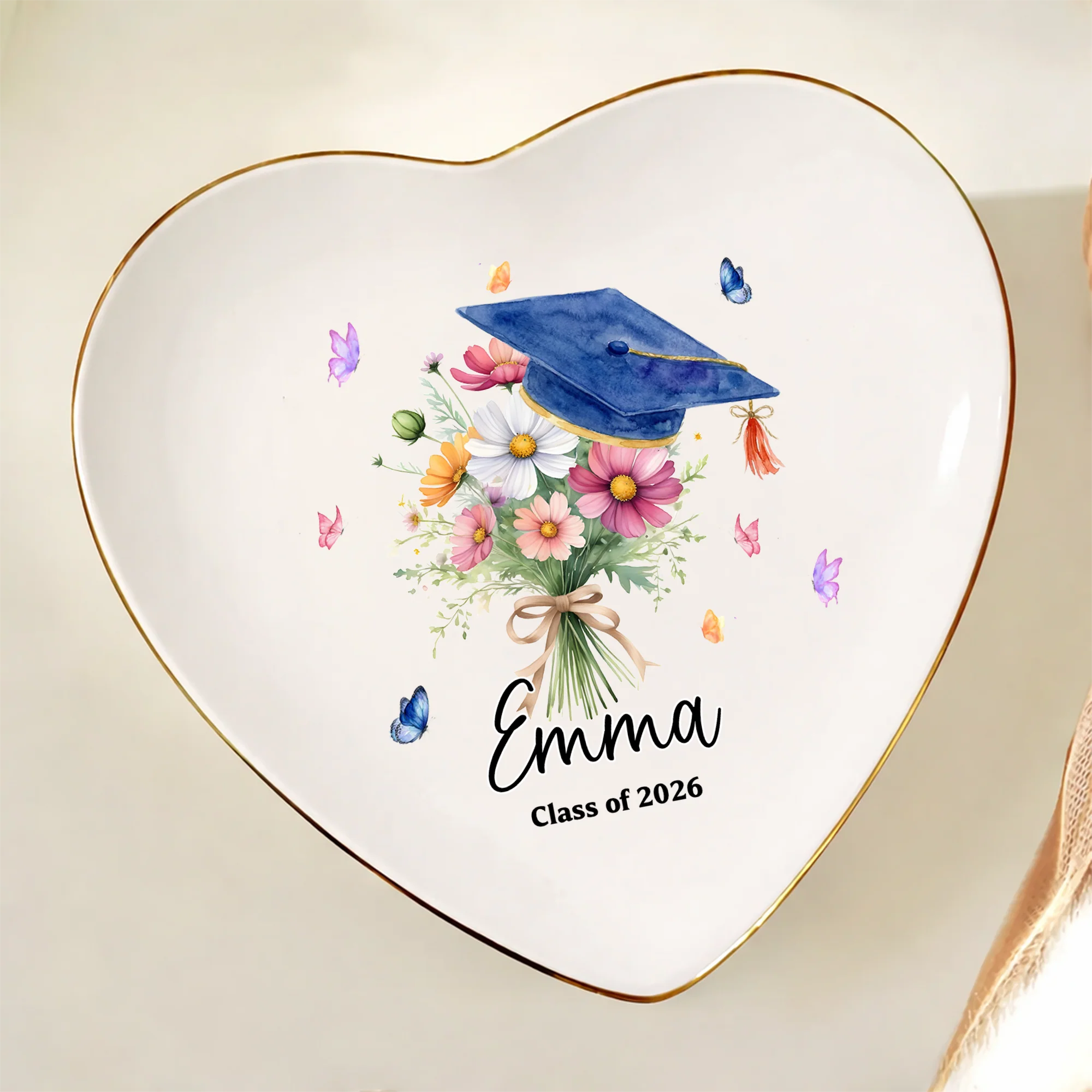 Personalized Graduation With Birth Flower Jewelry Dish HO82 901828 - Image 7