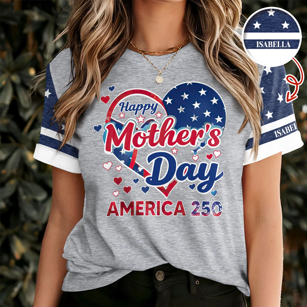 Personalized Happy Mother's Day With US Flag 3D Shirt, Gift For Mom, Mother's Day, America 250 HO82 901352 - Image 6