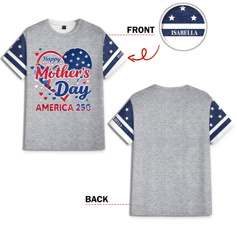 Personalized Happy Mother's Day With US Flag 3D Shirt, Gift For Mom, Mother's Day, America 250 HO82 901352 - Image 7