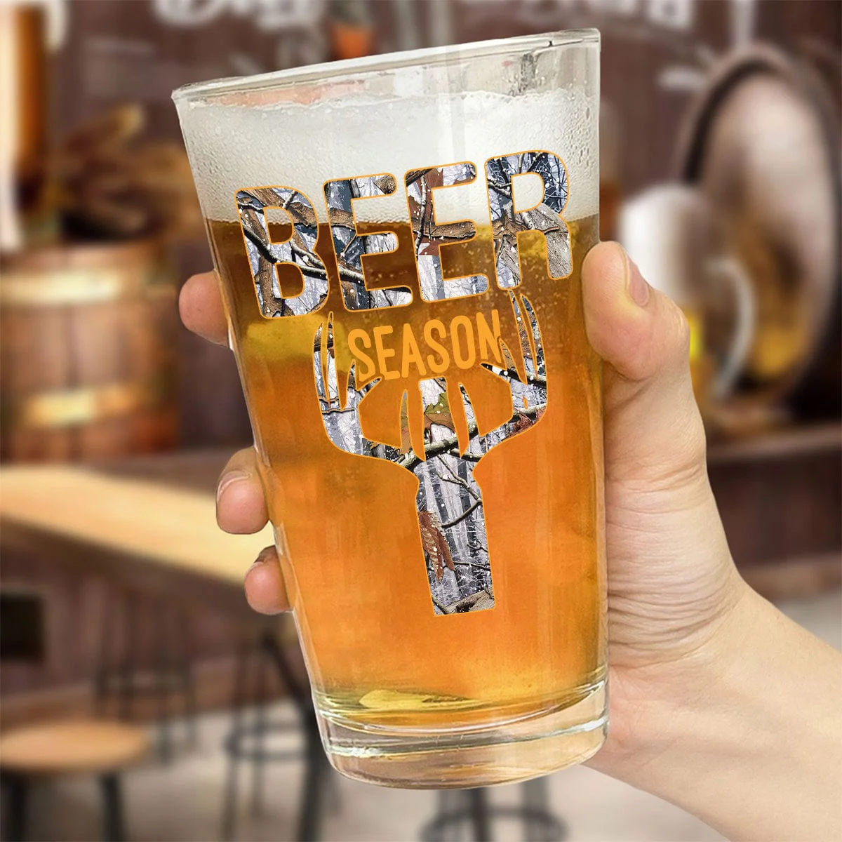 Personalized Hunting Beer Season Print Beer Glass N304 HO82 893190 - Image 2