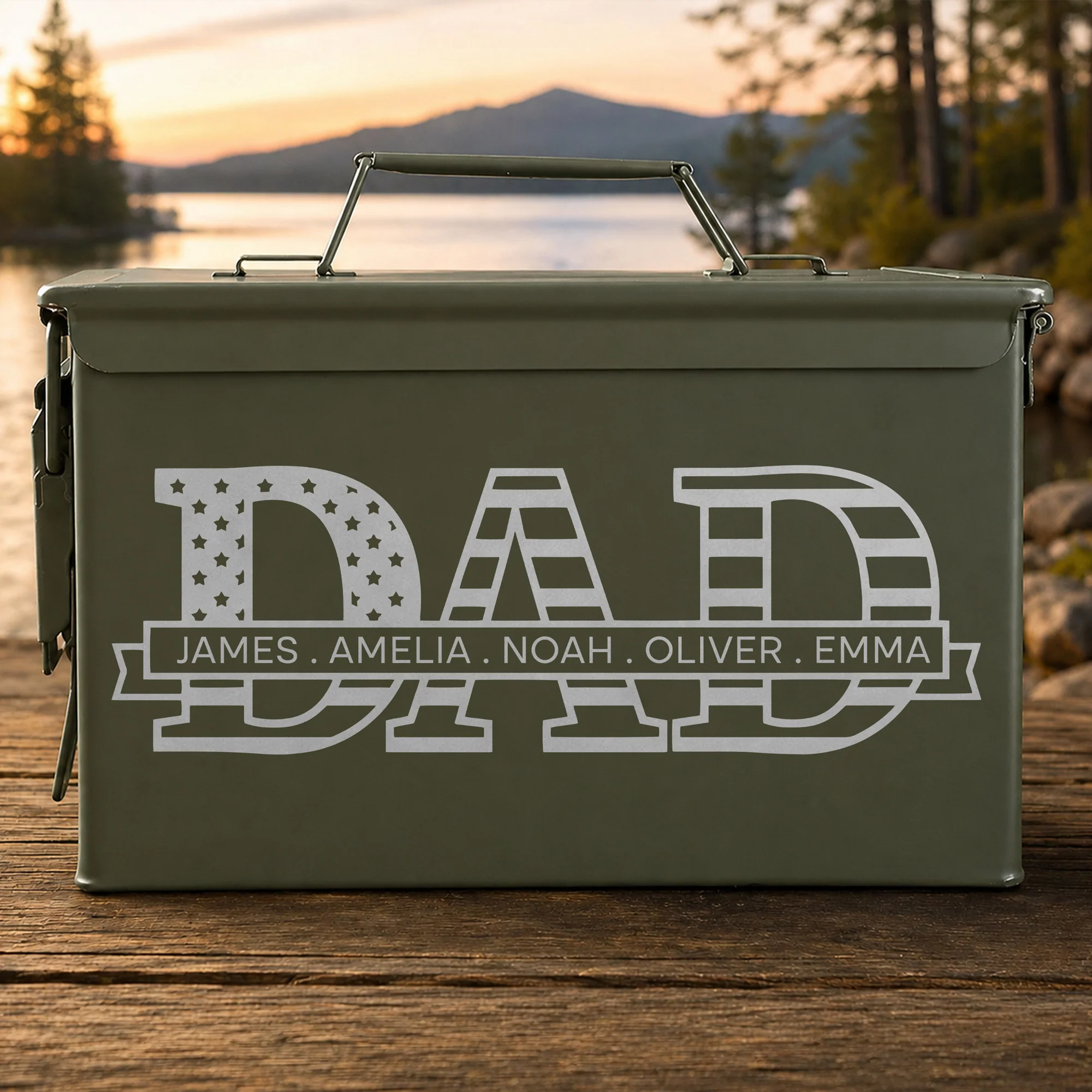 Personalized Kid Name With Dad Ammo Box, Father's Day Gifts, Gifts for Him, Dad Gifts, Gifts for Men, Personalized Gifts for Dad HO82 902656 - Image 4